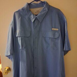 Men's blue, short sleeve Real tree fishing shirt 3X